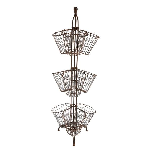 Storied Home Round Metal Baskets on Stand (Set of 9 Baskets) DA6687