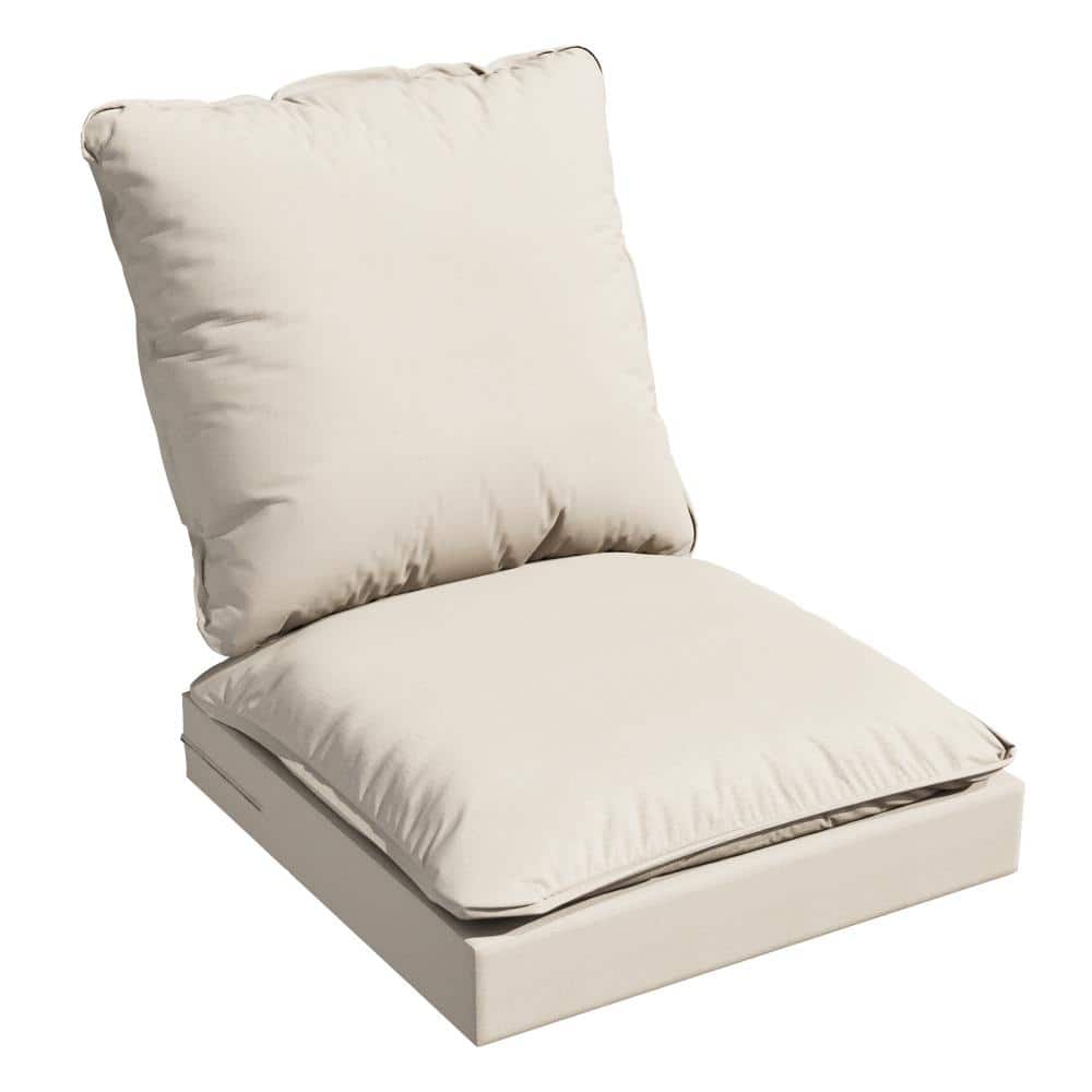 24 in. x 24 in. x 7 in. 6-Piece Double-Layer Deep Seat Cushion Set with Removable Topper for Outdoor Lounge Chair, Beige price history on PriceWatchPro