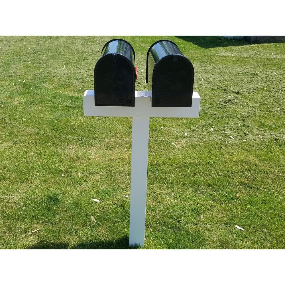 White Vinyl Mailbox Post Sleeve with Stainless Steel Hardware