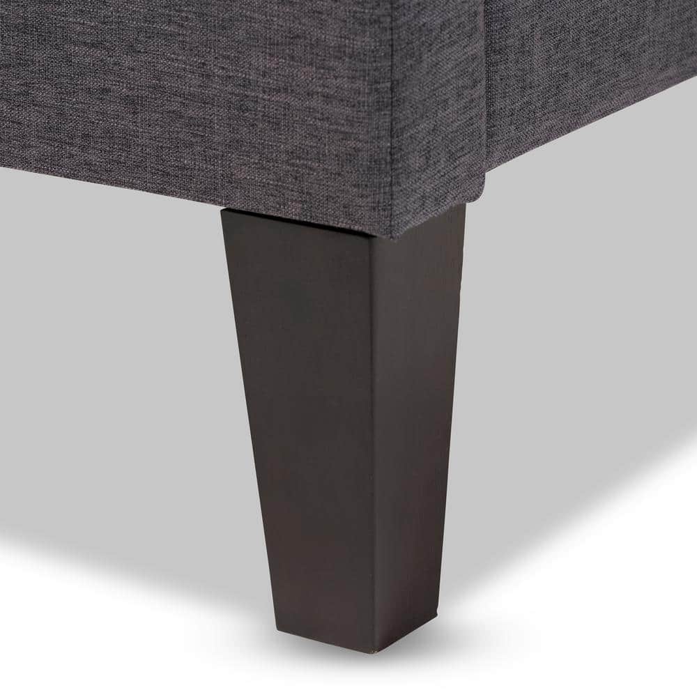Lancashire Full/Double Dark Grey Faux Leather Upholstered Bed Frame