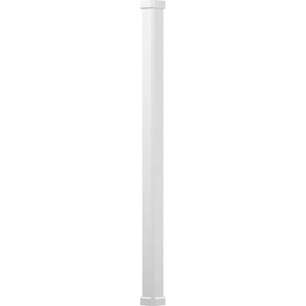 AFCO 8' x 5-1/2" Endura-Aluminum Craftsman Style Column, Square Shaft (Post Wrap Installation), Non-Tapered, Gloss White