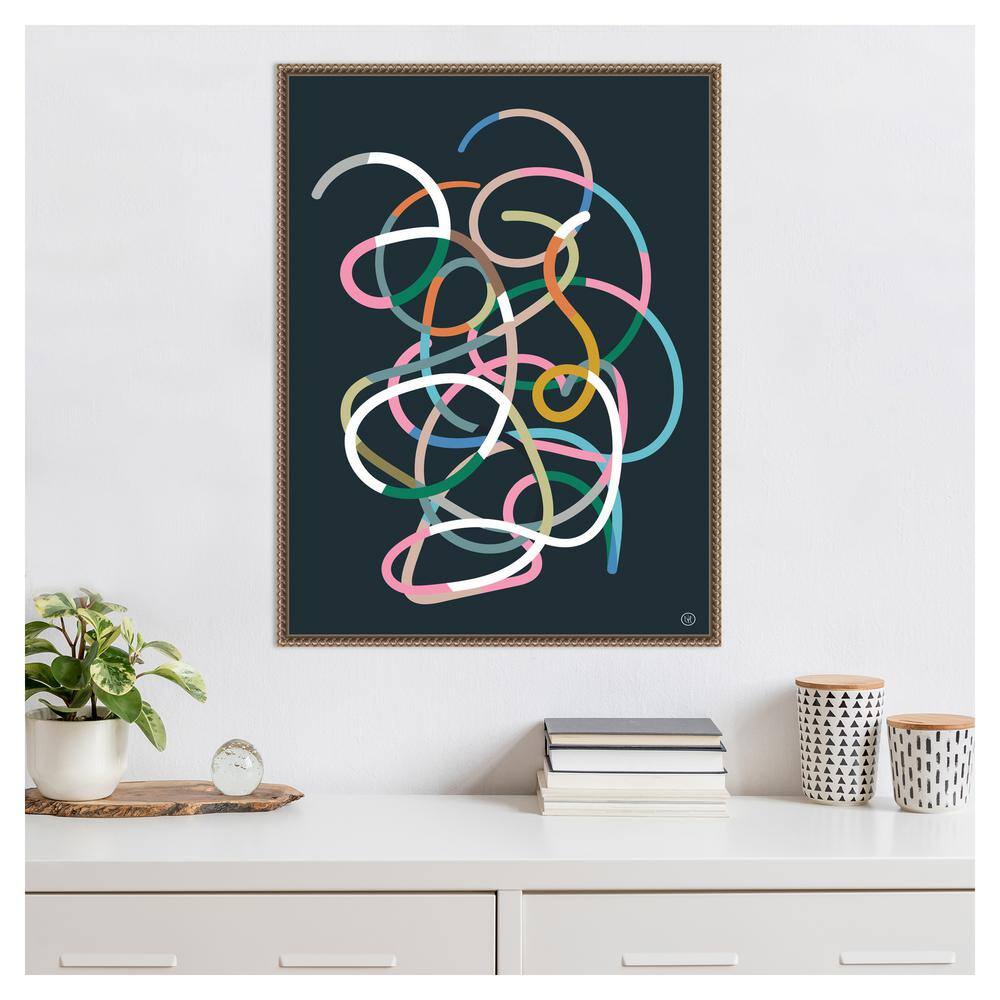 Dan Hobday Abstract Multicolor Beaded Framed Canvas Wall Art