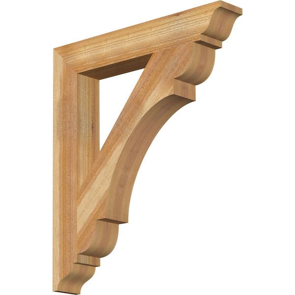 Ekena Millwork 4 in. x 30 in. x 26 in. Western Red Cedar Olympic Traditional Rough Sawn Bracket