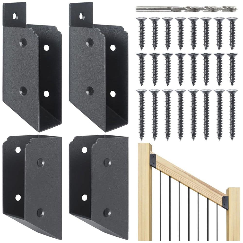 201 Stainless Steel 2 x 4 Stair Connectors for Deck Railing 30° Handrail Installation Brackets 2 Pair Black price history on PriceWatchPro