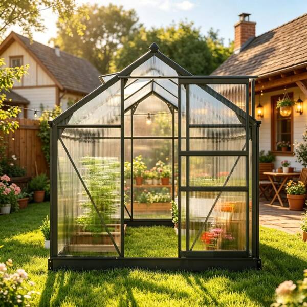 Tenleaf 74.8 in. W x 75.5 in. D x 79.1 in. H Gray Aluminum Outdoor