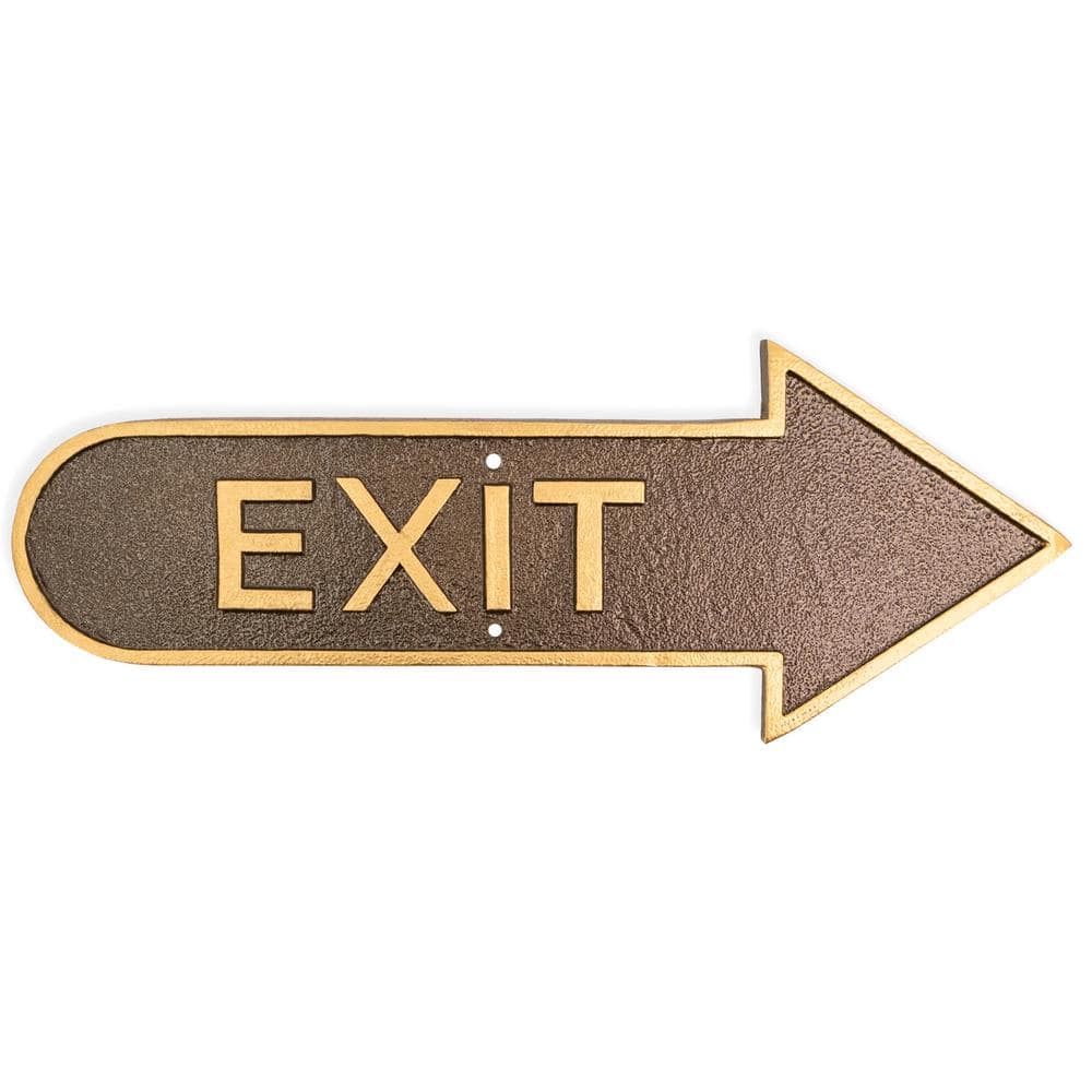 "6"" x 15.5"" Right Arrow Exit Statement Plaque Sign-Hammered Bronze" price history on PriceWatchPro