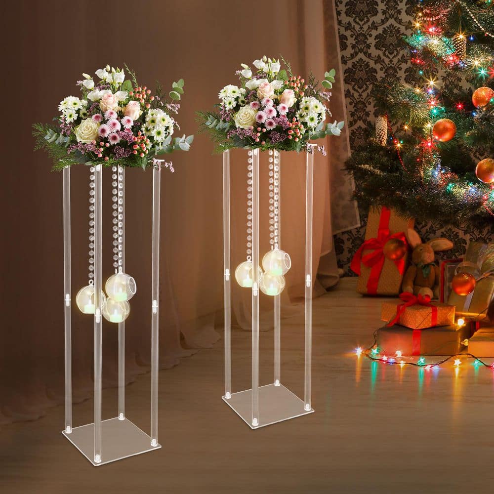 YIYIBYUS 31.5 in. x 7.8 in. Rectangular Acrylic Decorative Stand