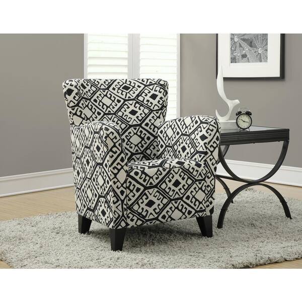 Monarch Specialties Europa Beige and Black Fabric Club Arm Chair