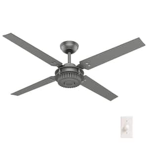 54" 3-Speed Chronicle Ceiling/Wall Fan in Matte Silver with Reversible Blades