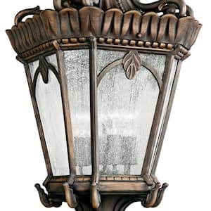 Tournai 4-Light Bronze Outdoor Porch Hanging Pendant Light with Clear Seeded Glass (1-Pack)