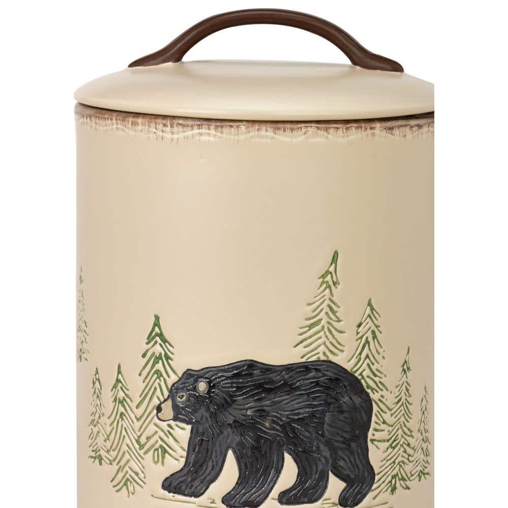 Rustic Beige Ceramic Wildlife Canister Set