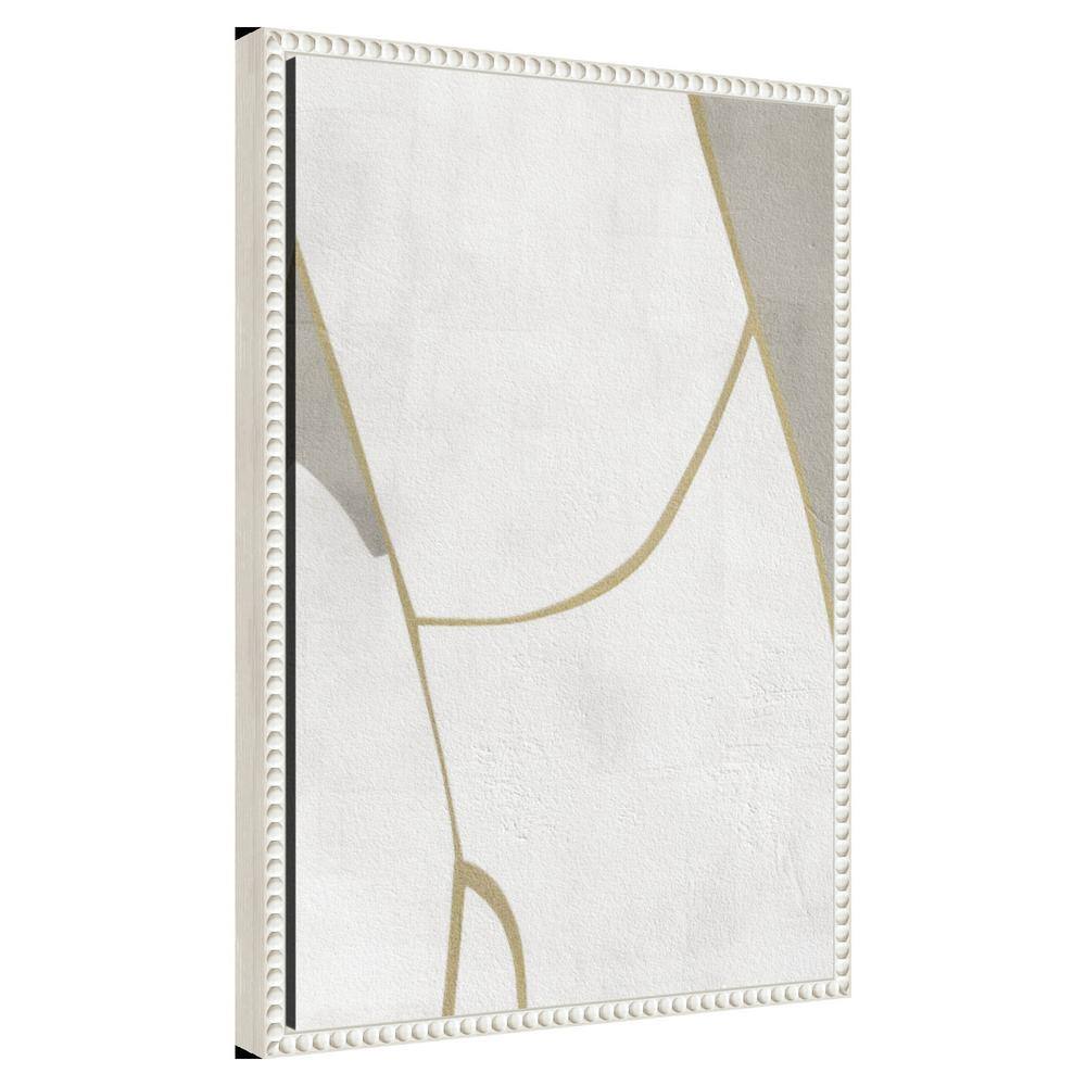 16" x 23" White and Gray Abstract Canvas Wall Art
