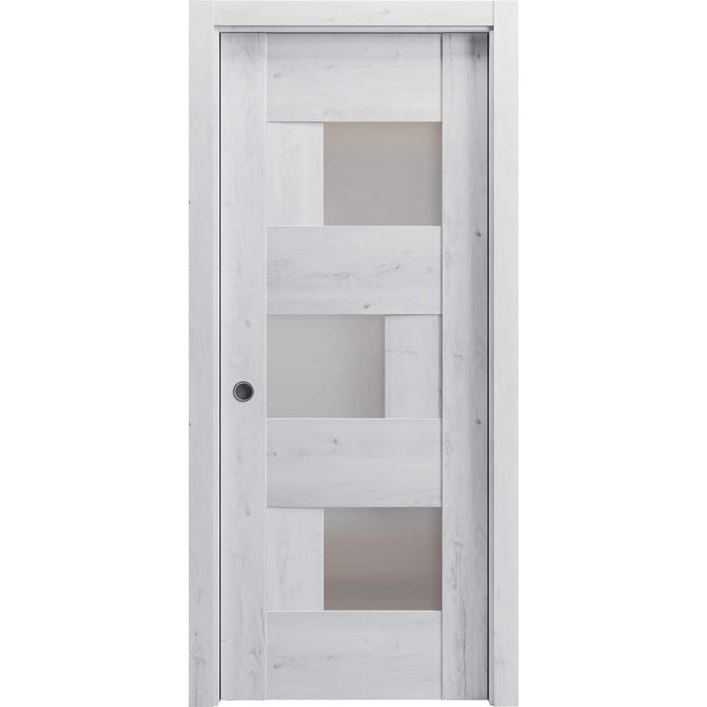 24 in. x 84 in. 1 Panel Black Matte Finished Solid Wood Sliding Door with Hardware price history on PriceWatchPro
