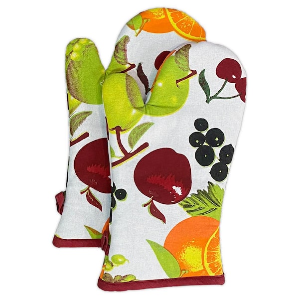 Lintex Fruit 100% Cotton 6pc Kitchen Towel, Pot Holder, Oven mitt