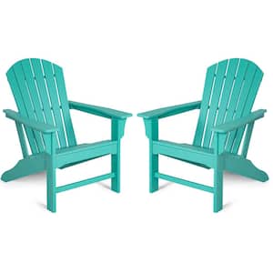 Classic Turquoise Blue Composite of Adirondack Chair with (Set of 2)
