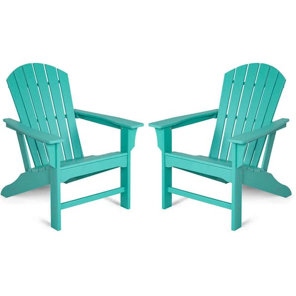 MIRAFIT Classic Turquoise Blue Composite of Adirondack Chair with (Set of 2)