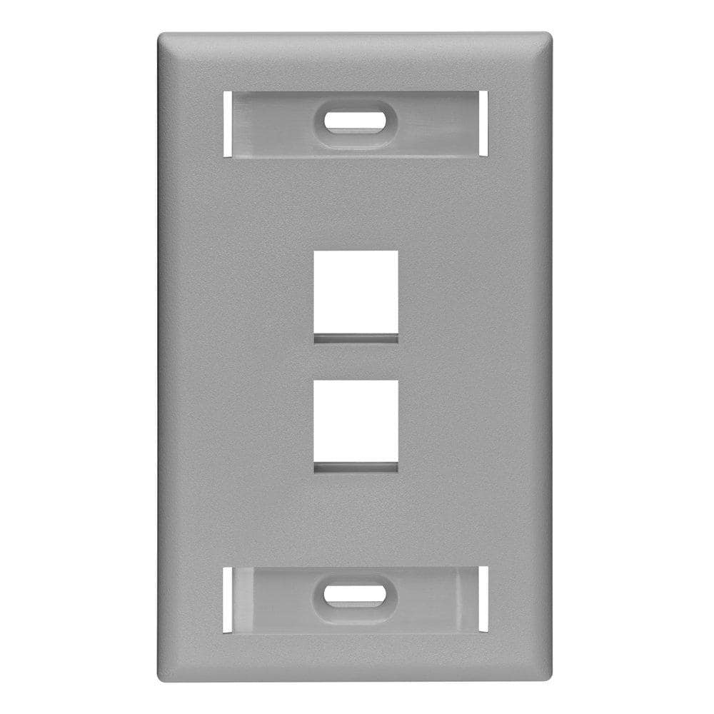 Leviton Gray 1Gang Audio/Video Wall Plate (1Pack) 420802GS The