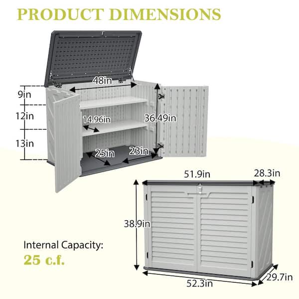 White 28 cu. ft. 52.3 in. W x 29.7 in. D x 38.9 in. H Large