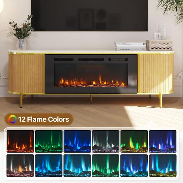 Sizzim 70 in. Freestanding Electric Fireplace TV Stand with Infra