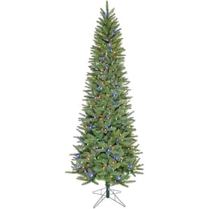 6.5 ft. Prelit Windsor Pine Slim Artificial Christmas Tree with Multi-Color LED Lights