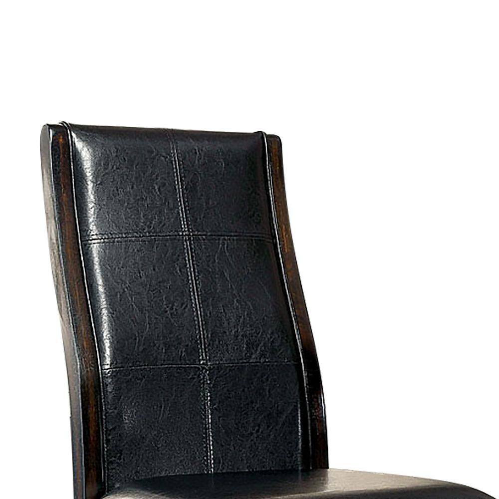 Emilio Brown Faux Leather Upholstered Parsons Side Chair