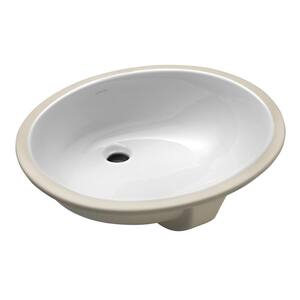 Caxton Vitreous China Undermount Vitreous China Bathroom Sink in White with Overflow Drain