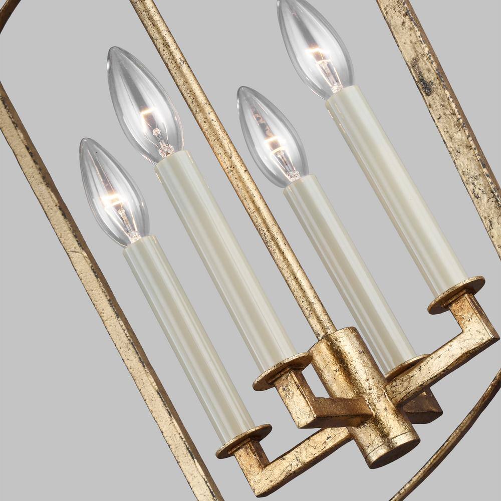 Antique Gild Mini 4-Light Candelabra Chandelier