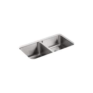 Undertone 31.5 in. Undermount Double Bowl Stainless Steel Kitchen Sink