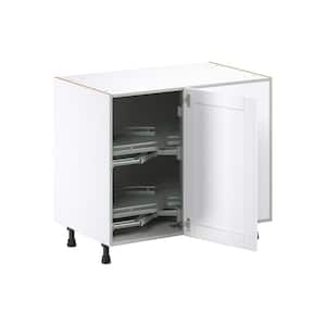 Mancos Bright White Shaker Assembled Premium Right Pullout Blind Base Kitchen Cabinet (39 in. W x 34.5 in.H x 24 in. D)