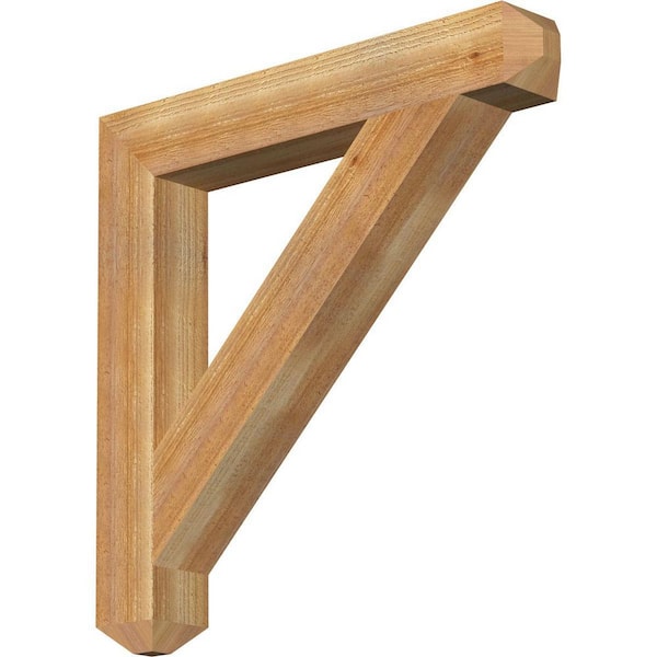 Ekena Millwork 4 in. x 28 in. x 28 in. Western Red Cedar Traditional Craftsman Rough Sawn Bracket