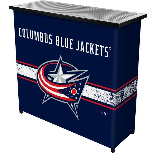 Unbranded Columbus Blue Jackets Logo Blue 36 in. Portable Bar