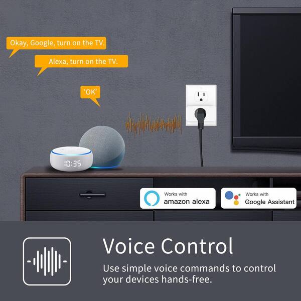 Mini Round Wi-Fi Smart Plug Works with Alexa and Google Home for Voice Control Save Energy and Electric Bill (2-Pack)