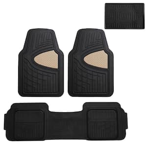 Beige Heavy Duty Liners Trimmable Touchdown Floor Mats - Universal Fit for Cars, SUVs, Vans and Trucks - Full Set