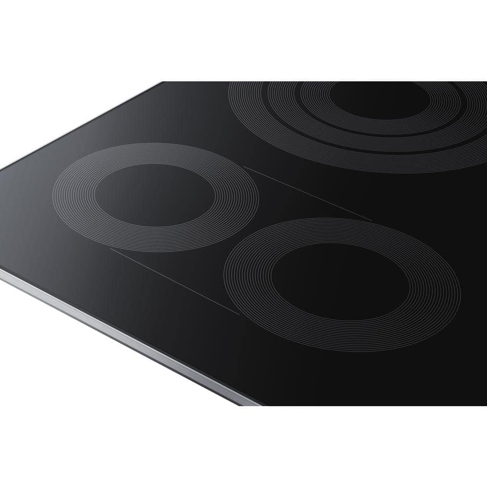 36" Black Ceramic Electric Cooktop with Stainless Steel Frame