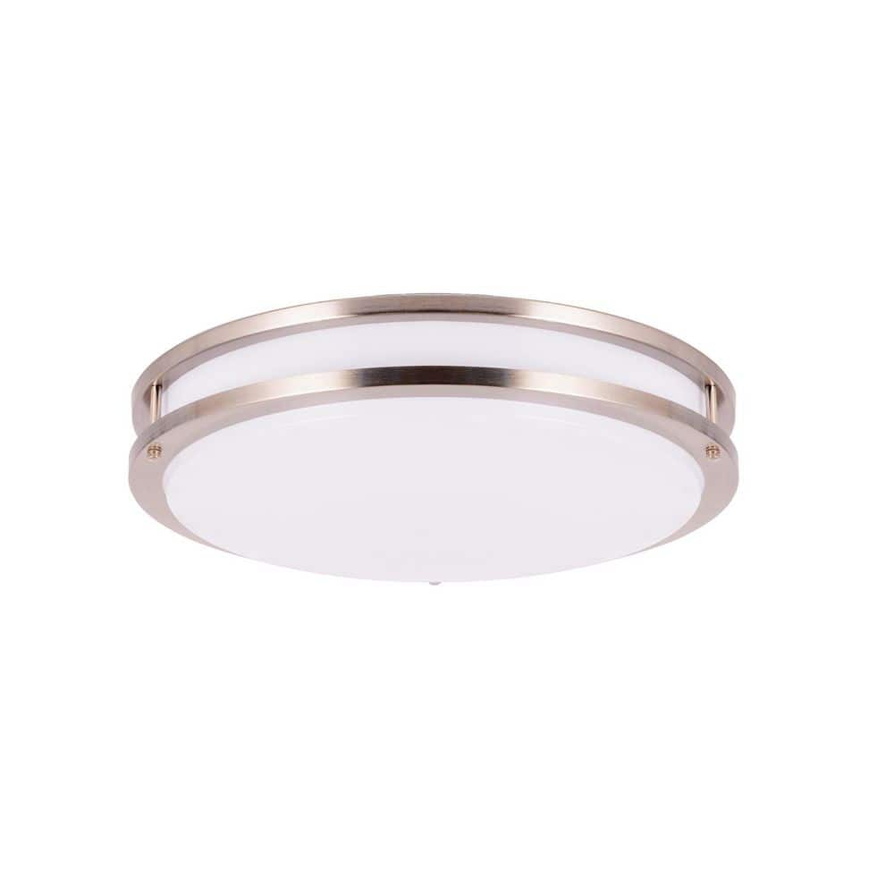 14" Brushed Nickel LED Flush Mount Ceiling Light