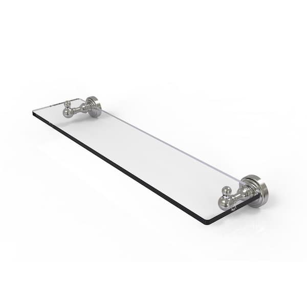 Allied Brass Waverly Place Collection 22 in. Glass Vanity Shelf with  Beveled Edges in Satin Nickel WP-1/22-SN The Home Depot