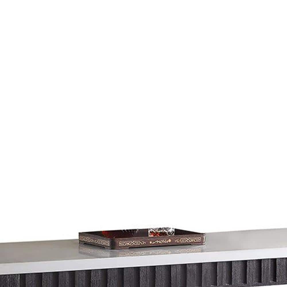 60" Weathered Espresso Marble Top Counter Height Dining Set