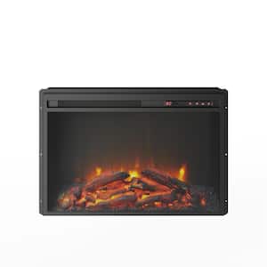 Altra Flame Glass Front Electric Fireplace Insert with Remote in Black