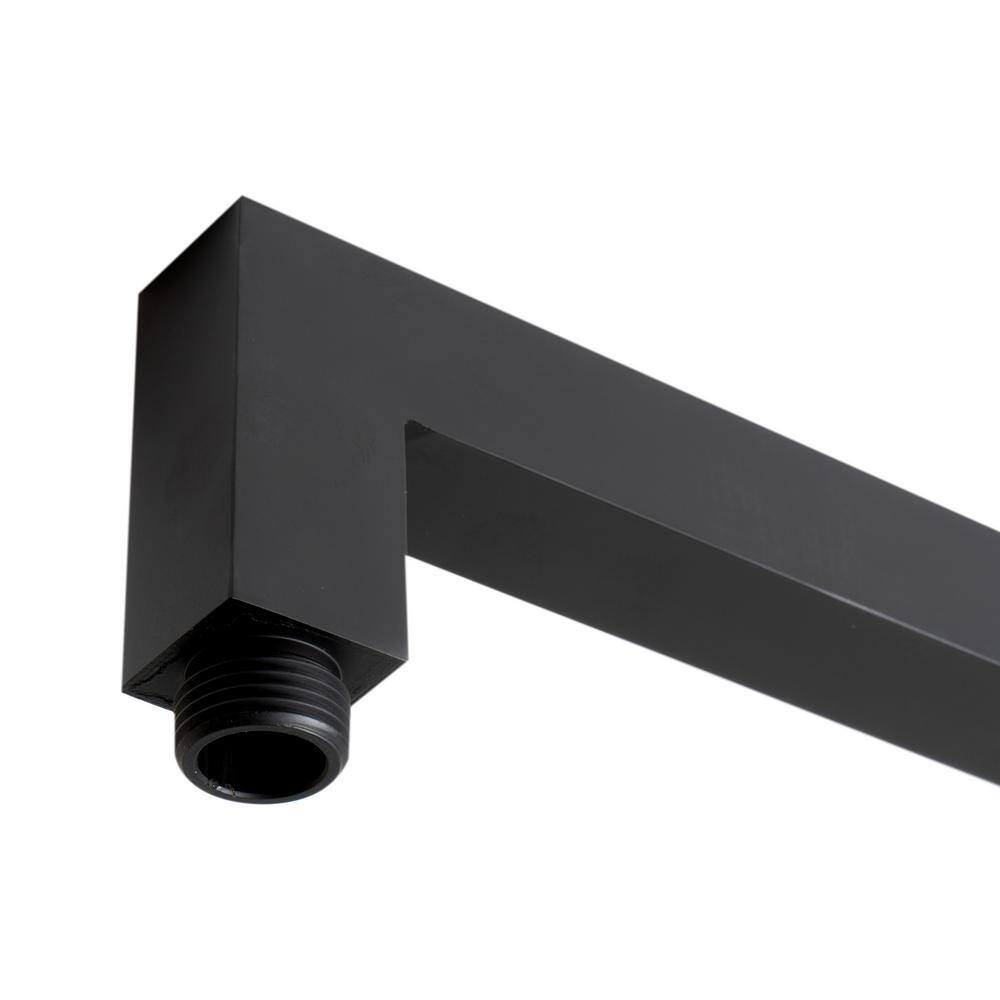 Black Matte 20" Square Wall Shower Arm