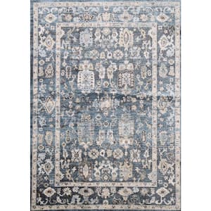 Ashland Blue 9 ft. x 12 ft. (8 ft. 6 in. x 11 ft. 6 in.) Geometric Transitional Area Rug