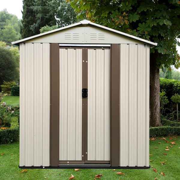 5 ft. W x 3 ft. D Outdoor Storage Metal Shed with Aluminum Alloy Frame Sloping Roof and Lockable Door (15 sq. ft.) White