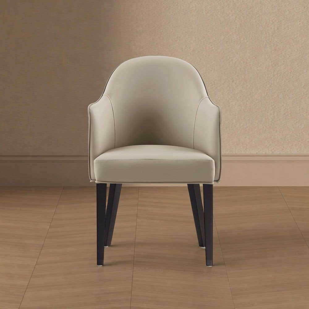 Hillman Modern Light Gray Vegan Leather and Velvet Upholstered Dining Chair Set (Set of 8)