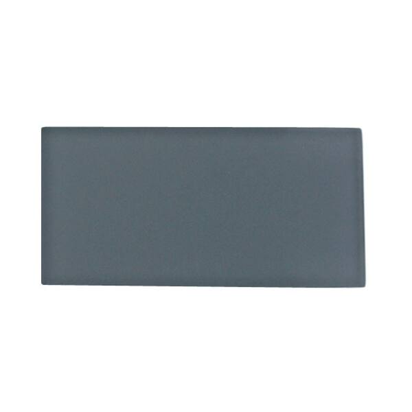 Ivy Hill Tile Contempo Blue Gray Frosted Glass Tile - 3 in. x 6 in. Tile Sample