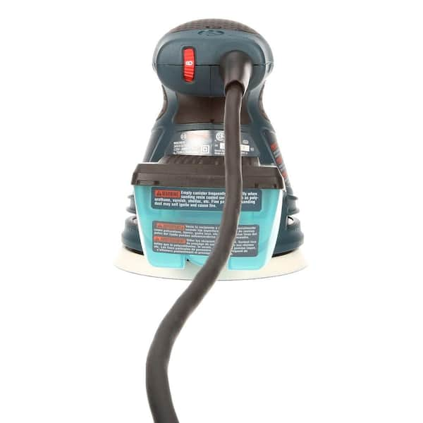 BOSCH ROS20VSC - Lijadora de palma – 2.5 amperios 5 pulgadas con cable de  velocidad variable aleatoria, kit de lijadora orbital aleatoria, azul y