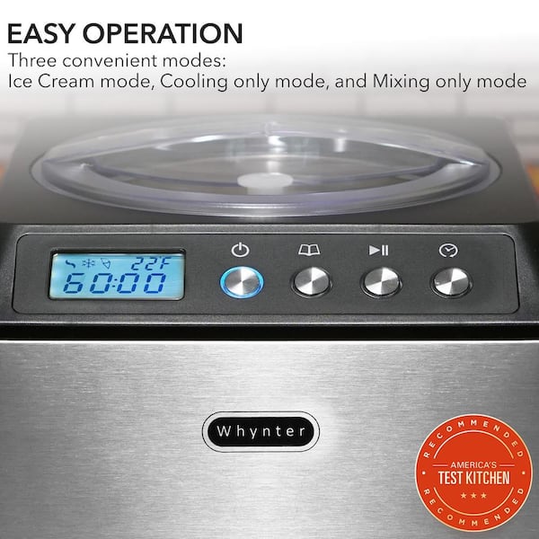 Whynter 2.1 Qt. Stainless Steel Electric Ice Cream Maker with Built-In  Timer and Ice Cream Scoop ICM-200LS - The Home Depot