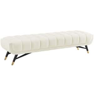 Adept Ivory Upholstered Velvet Bench