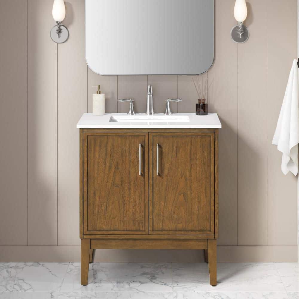 andwang (silent and)Kirakira 3set Mサイズ OVE Decors Kira 30 in. Single Sink Freestanding Warm Walnut Bath