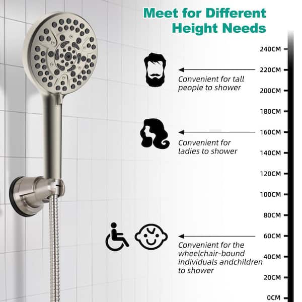 Suction Cup Shower Head Holder – Strong Removable Handheld Bracket – No-Drill Wall Mount For Bathroom