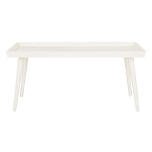 Nonie 42 in. Rustic White Wood Coffee Table