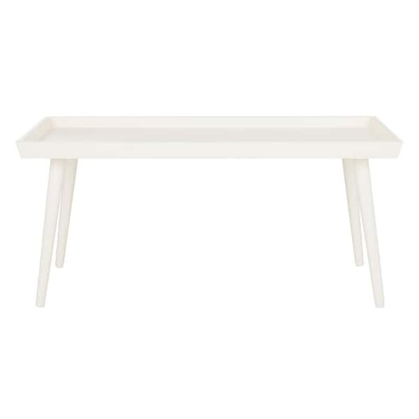 SAFAVIEH Nonie 42 in. Rustic White Wood Coffee Table